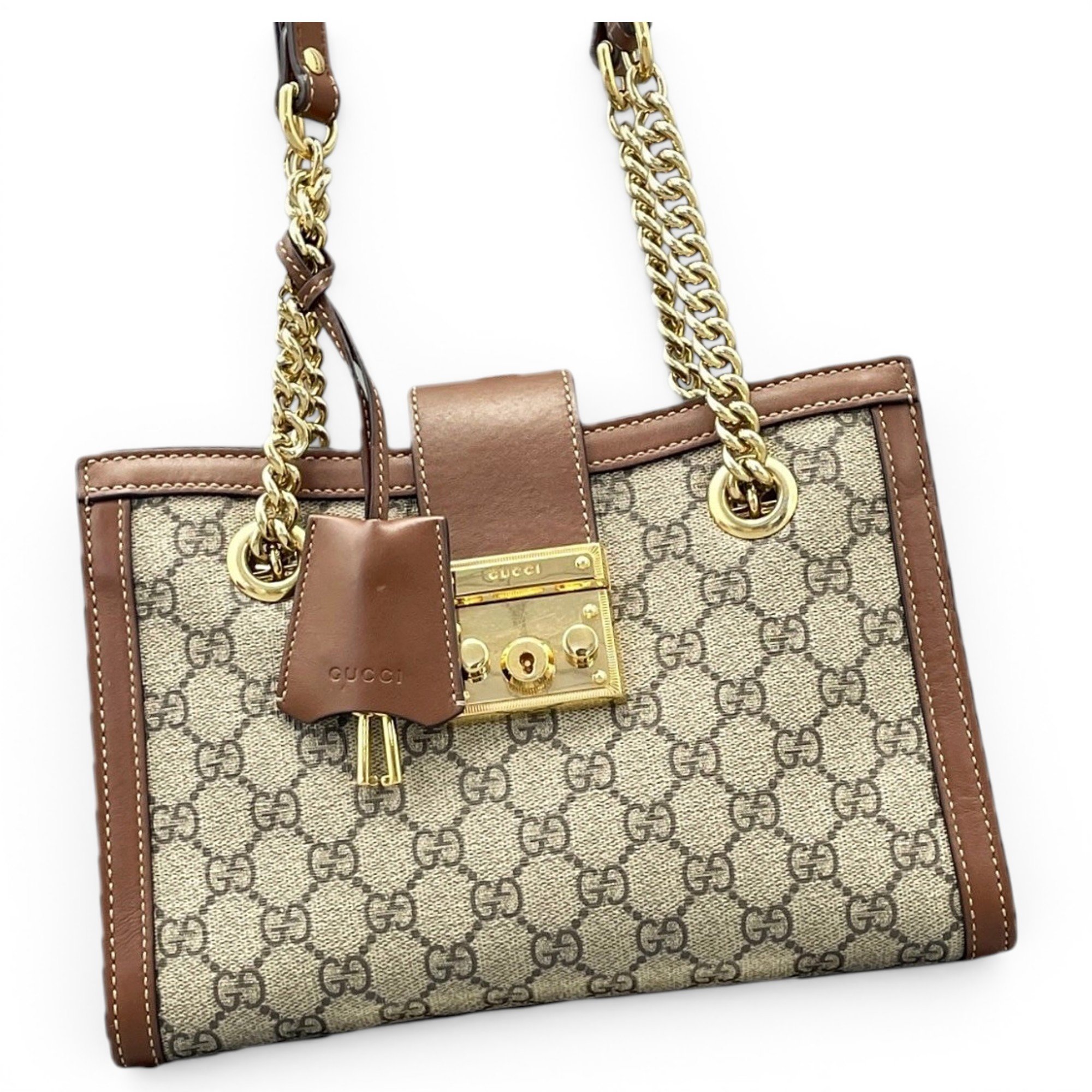 Padlock leather handbag