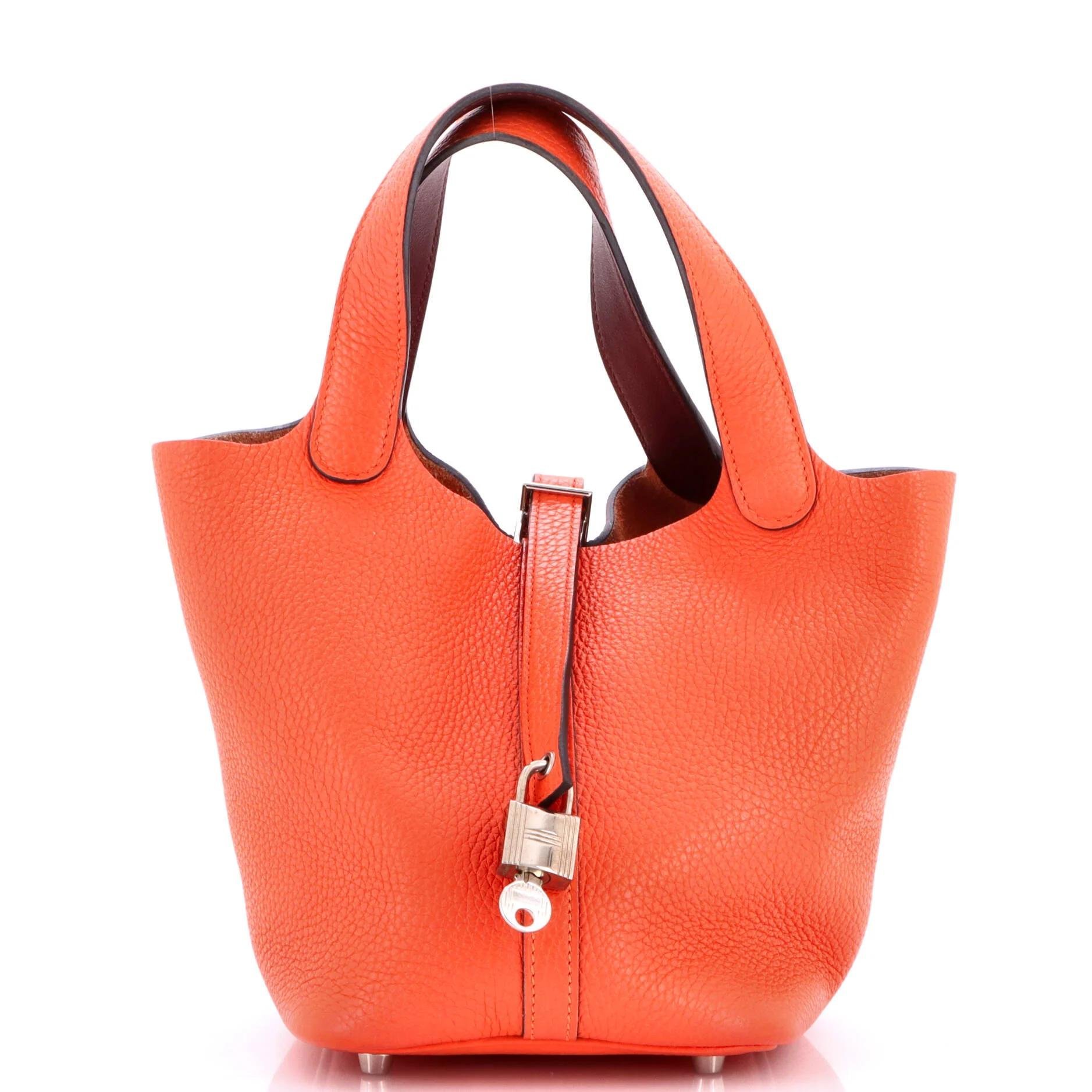 Picotin leather tote