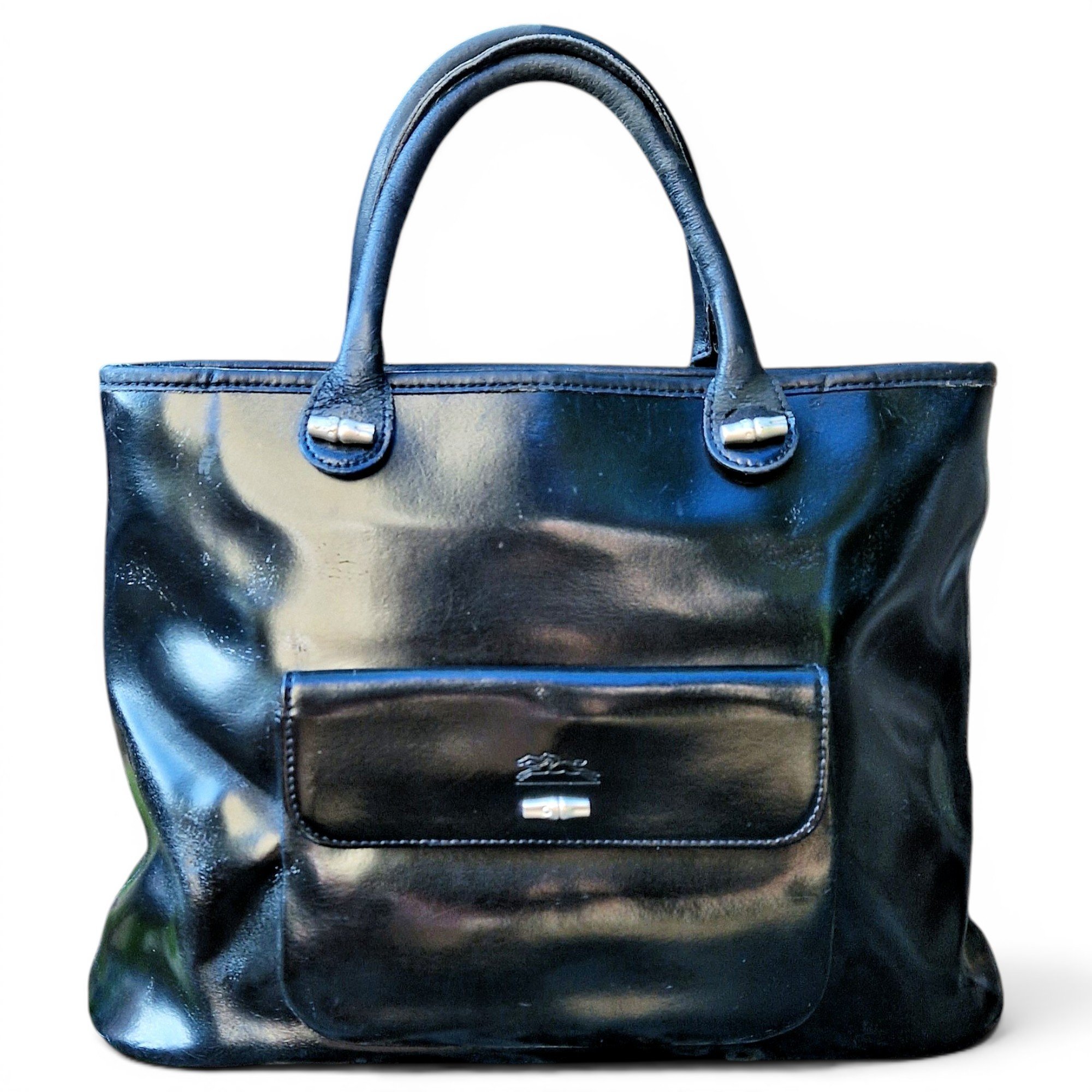 Patent leather tote
