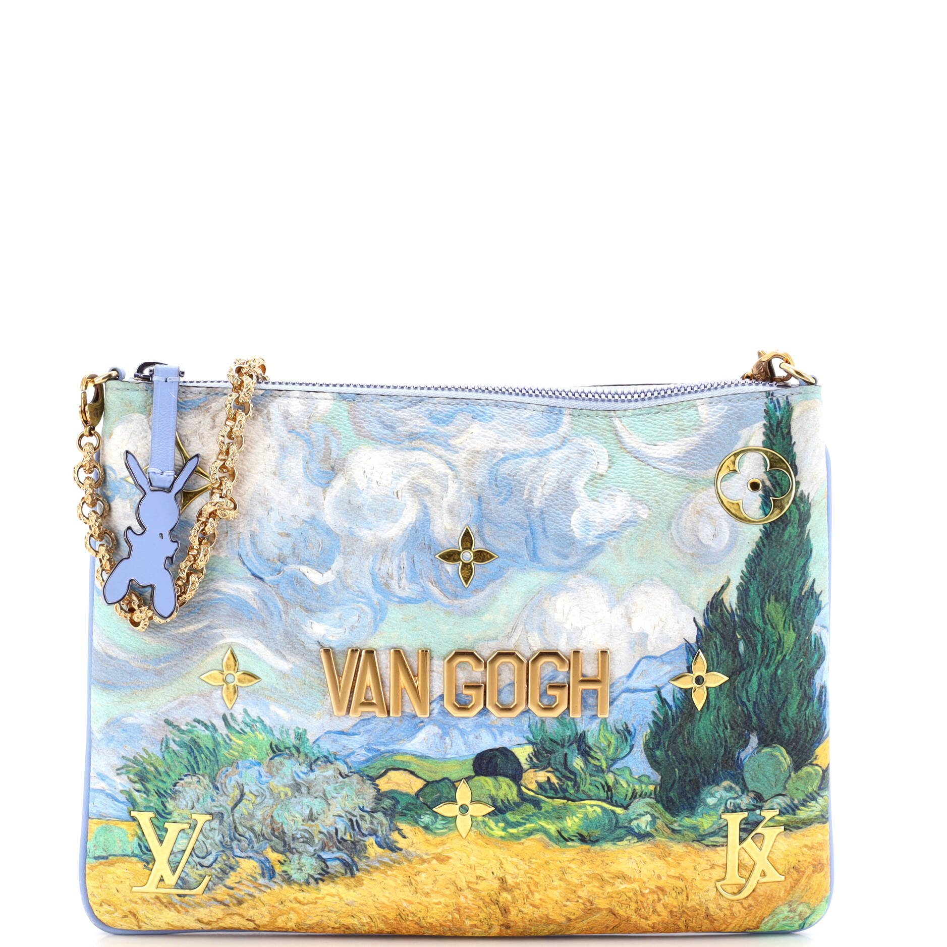 Pochette Clutch Limited Edition Jeff Koons Van Gogh Print Canvas