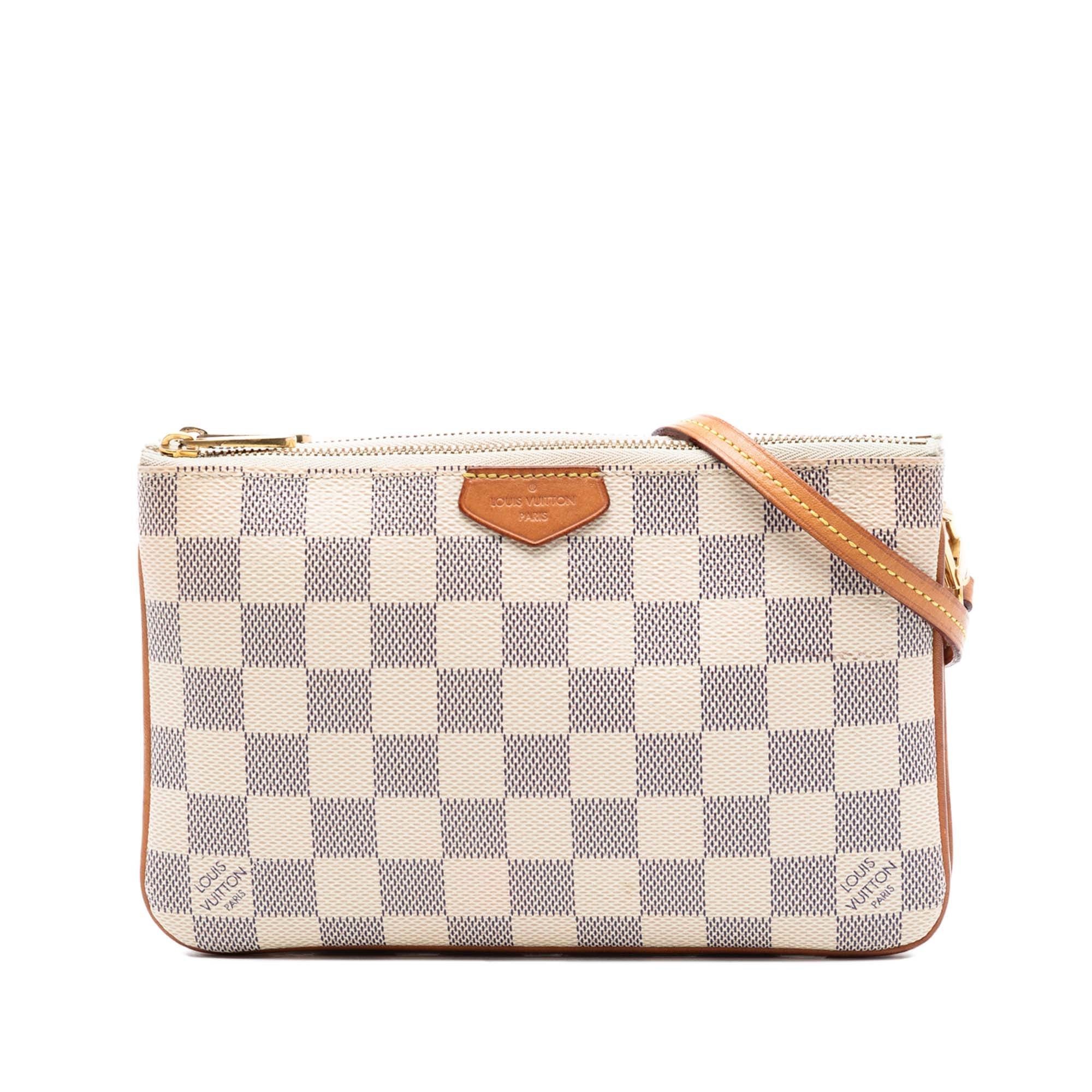 Double zip leather clutch bag