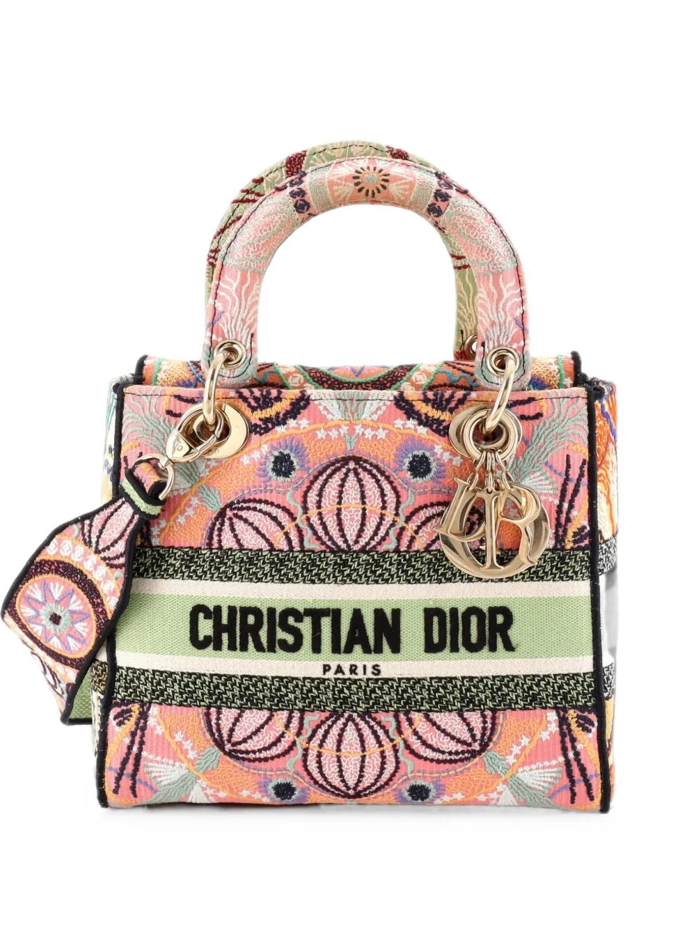 Lady D-Lite Bag Embroidered Canvas Medium satchel