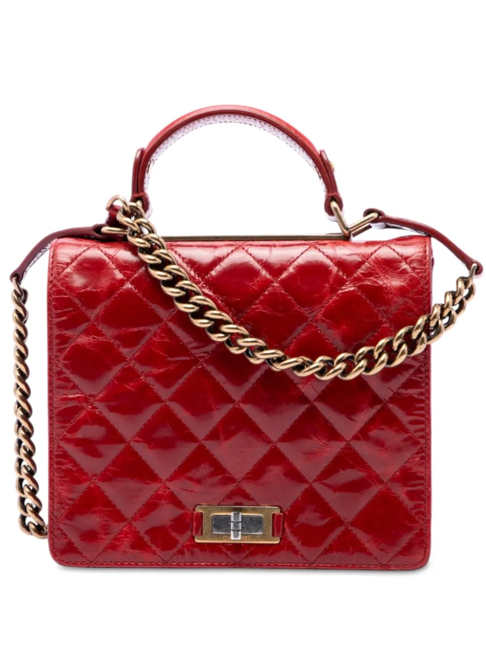 2011 Large Quilted Glazed Calfskin Reissue 2.55 Rita Top Handle Flap satchel