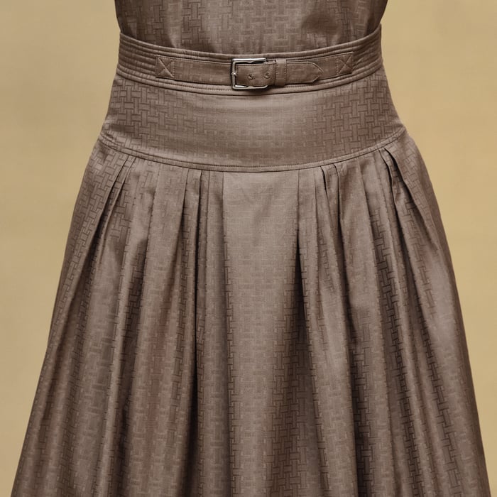 "Mosaique" Pleated Skirt With Basque