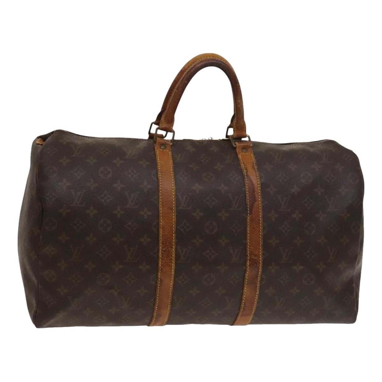 Keepall leather travel bag