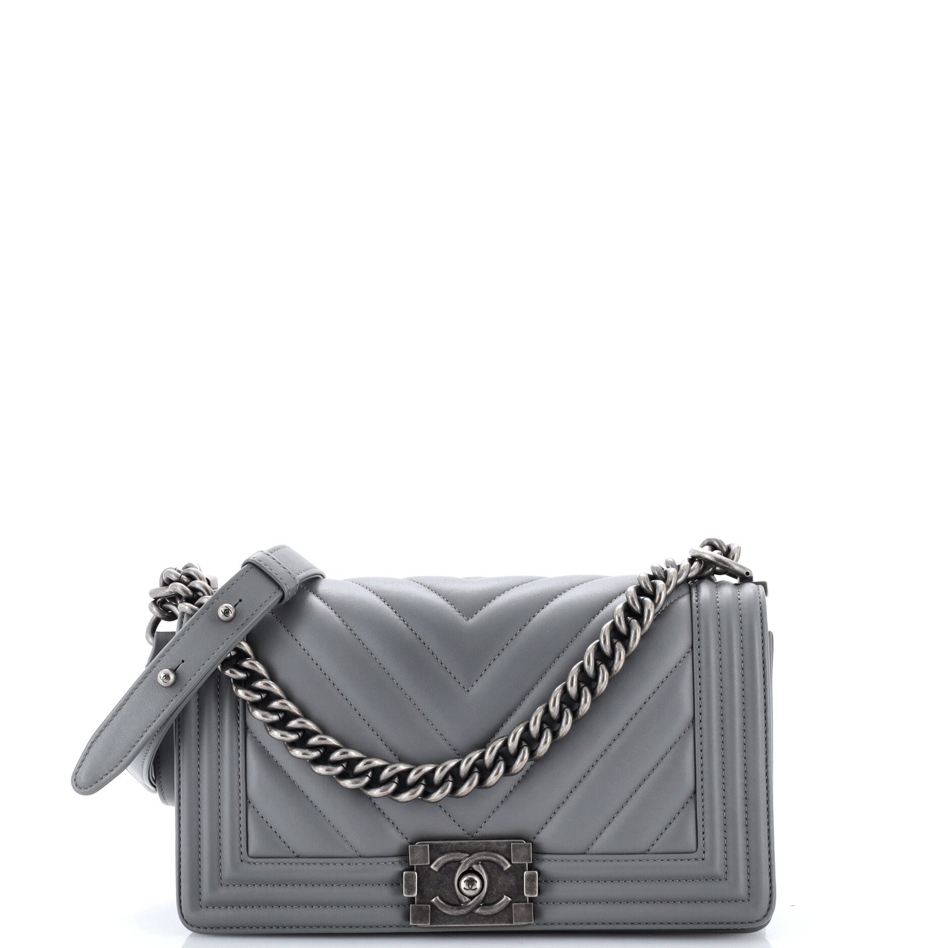 Boy Flap Bag Chevron Calfskin Old Medium