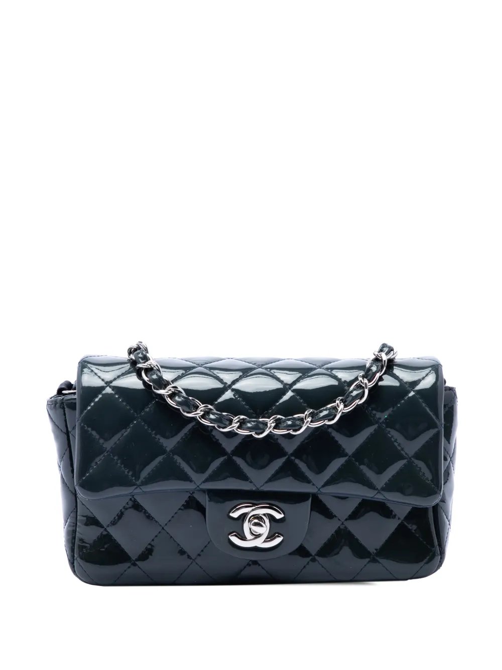 2014-2015 Mini Rectangular Classic Patent Single Flap crossbody bag
