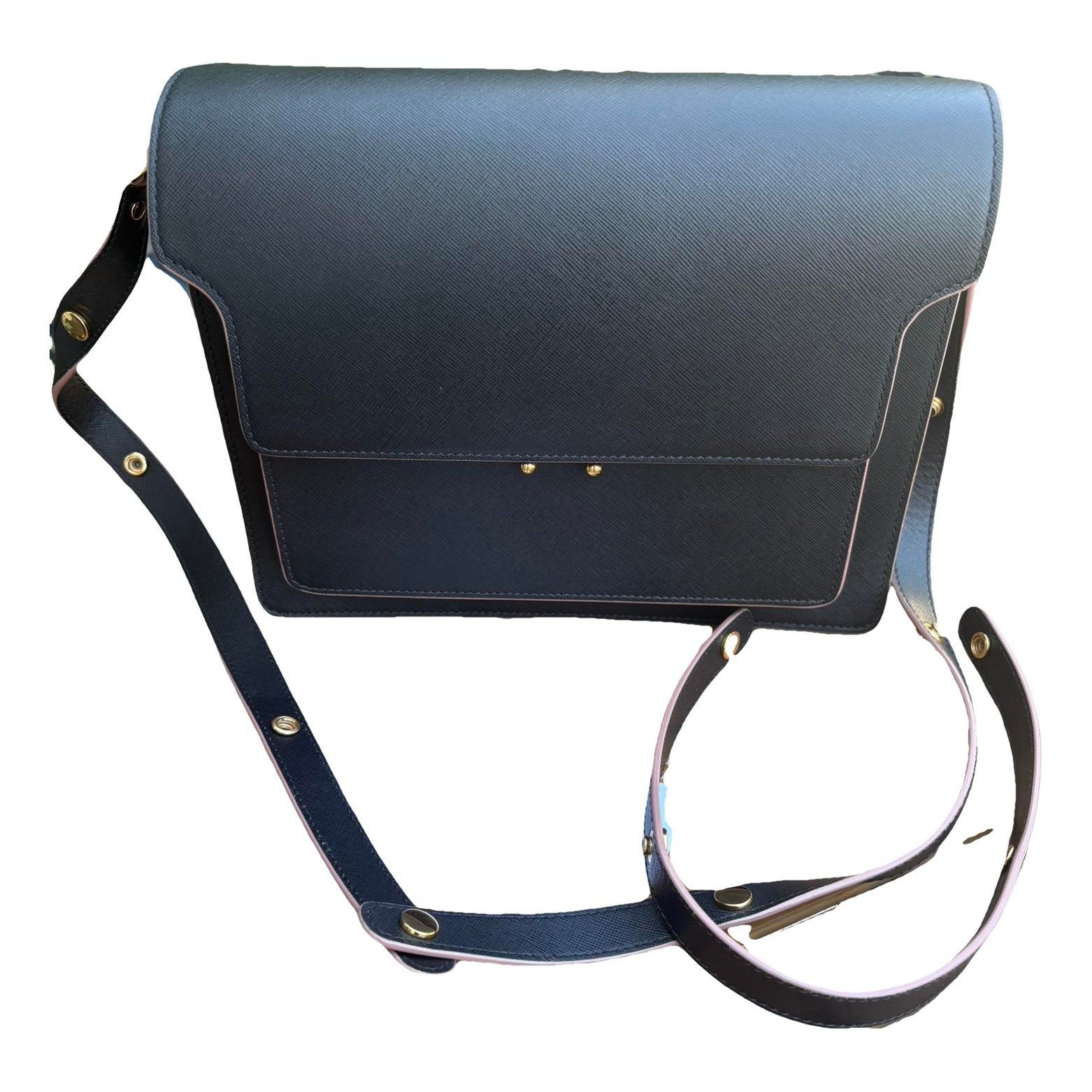 Trunk leather crossbody bag