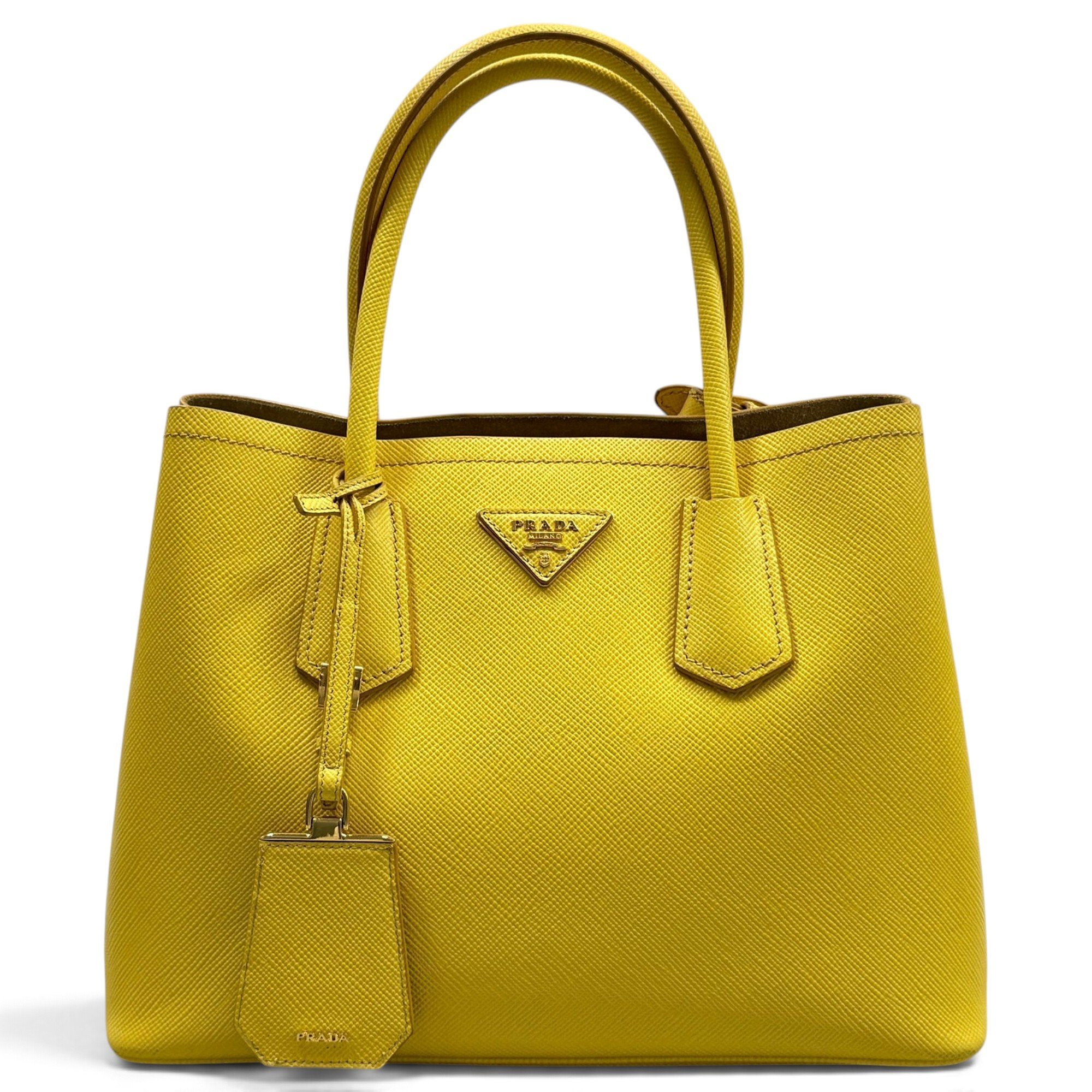 Double leather handbag