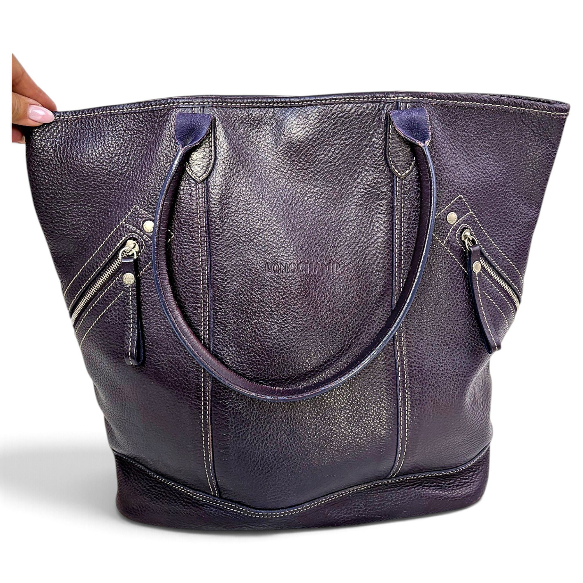 3D leather tote