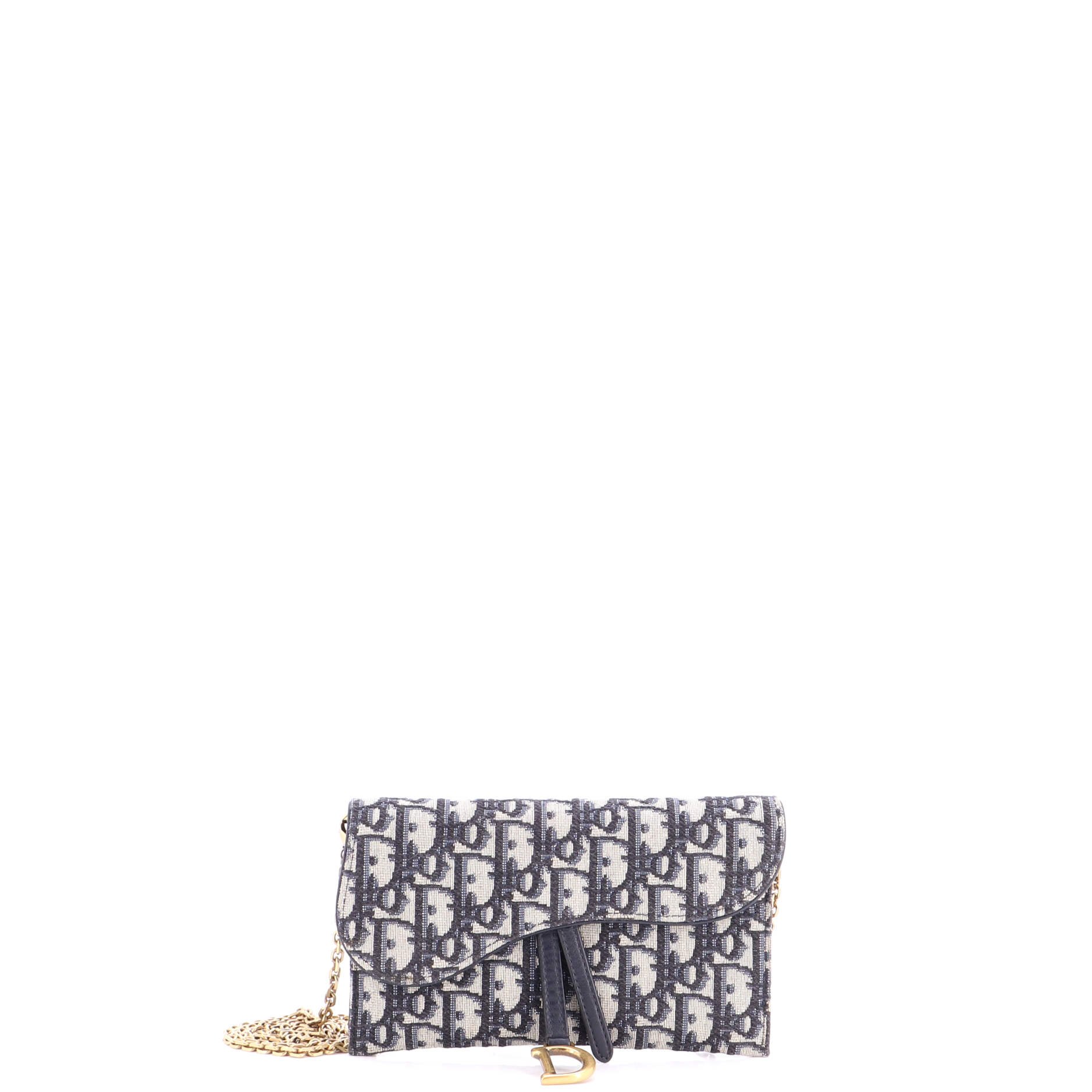 Saddle Chain Clutch Oblique Canvas
