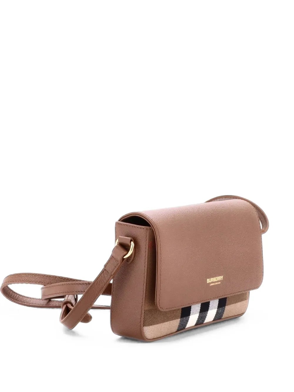 New Hampshire House Check Canvas and Leather Small shoulder bag