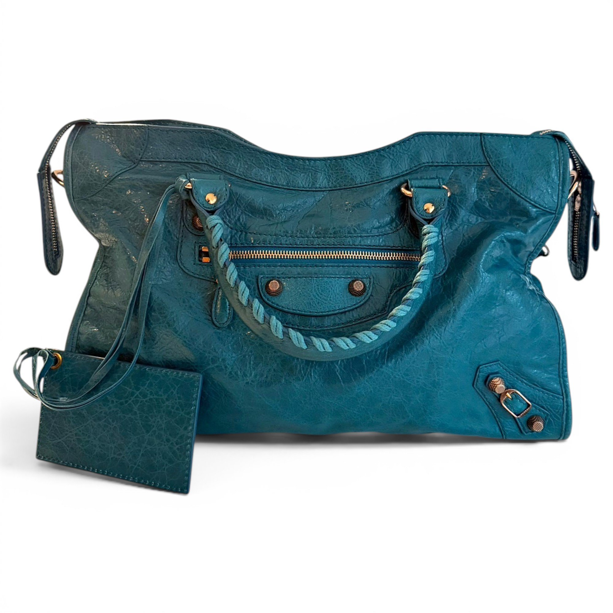 City leather handbag