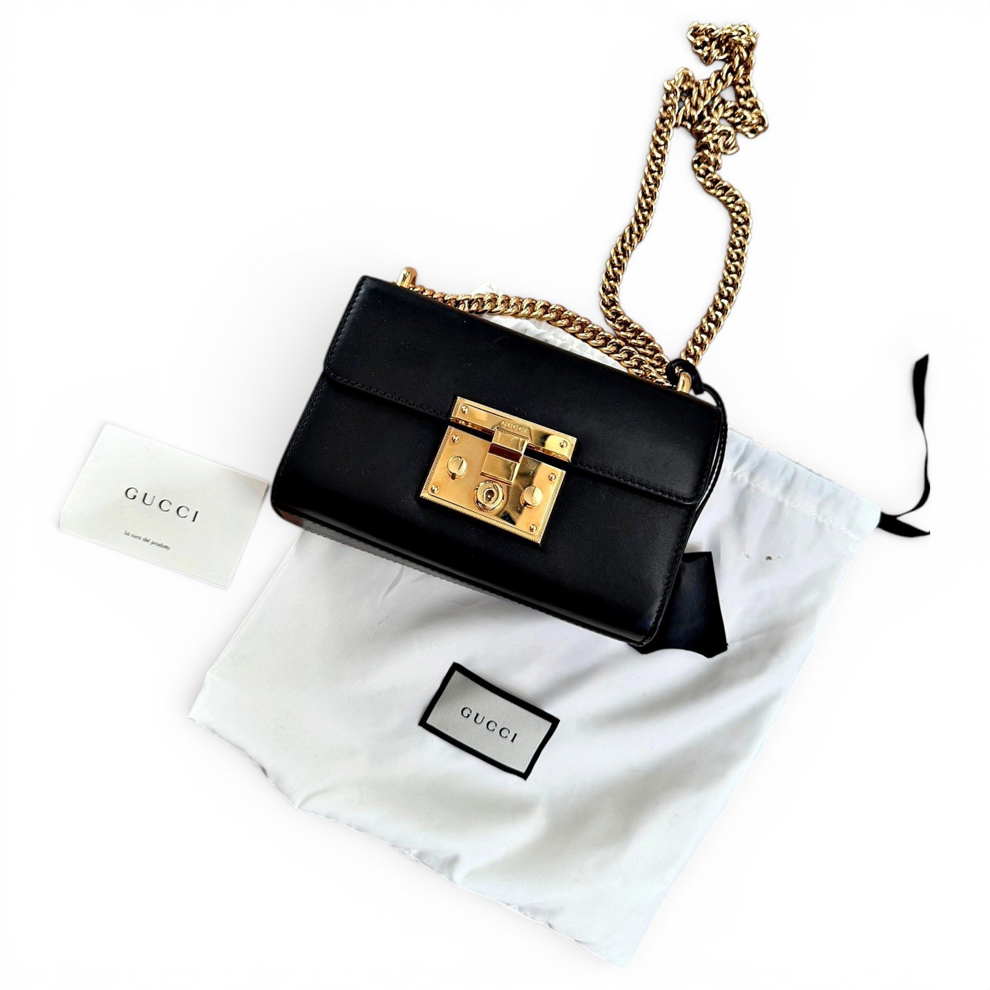 Padlock leather handbag