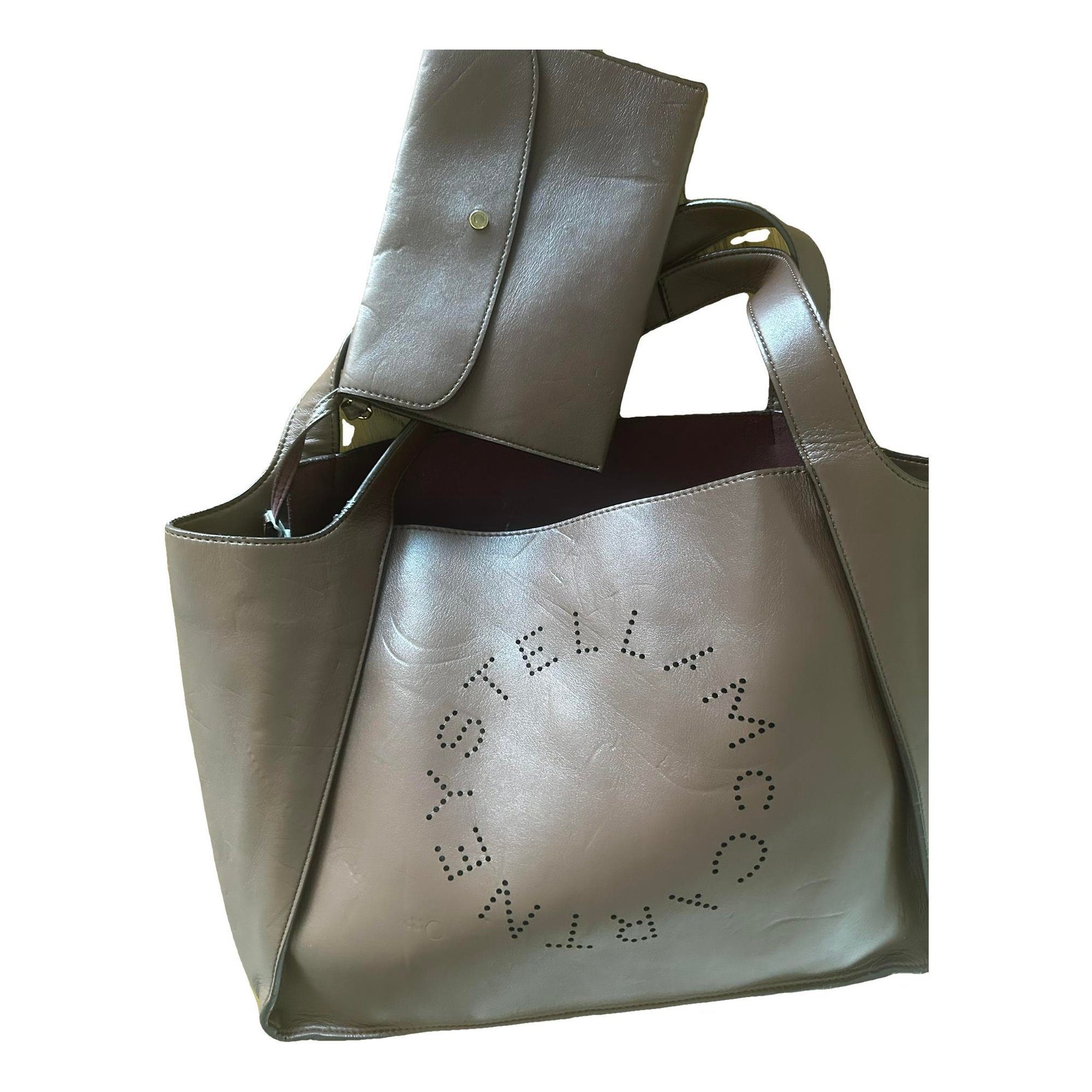 Logo vegan leather handbag