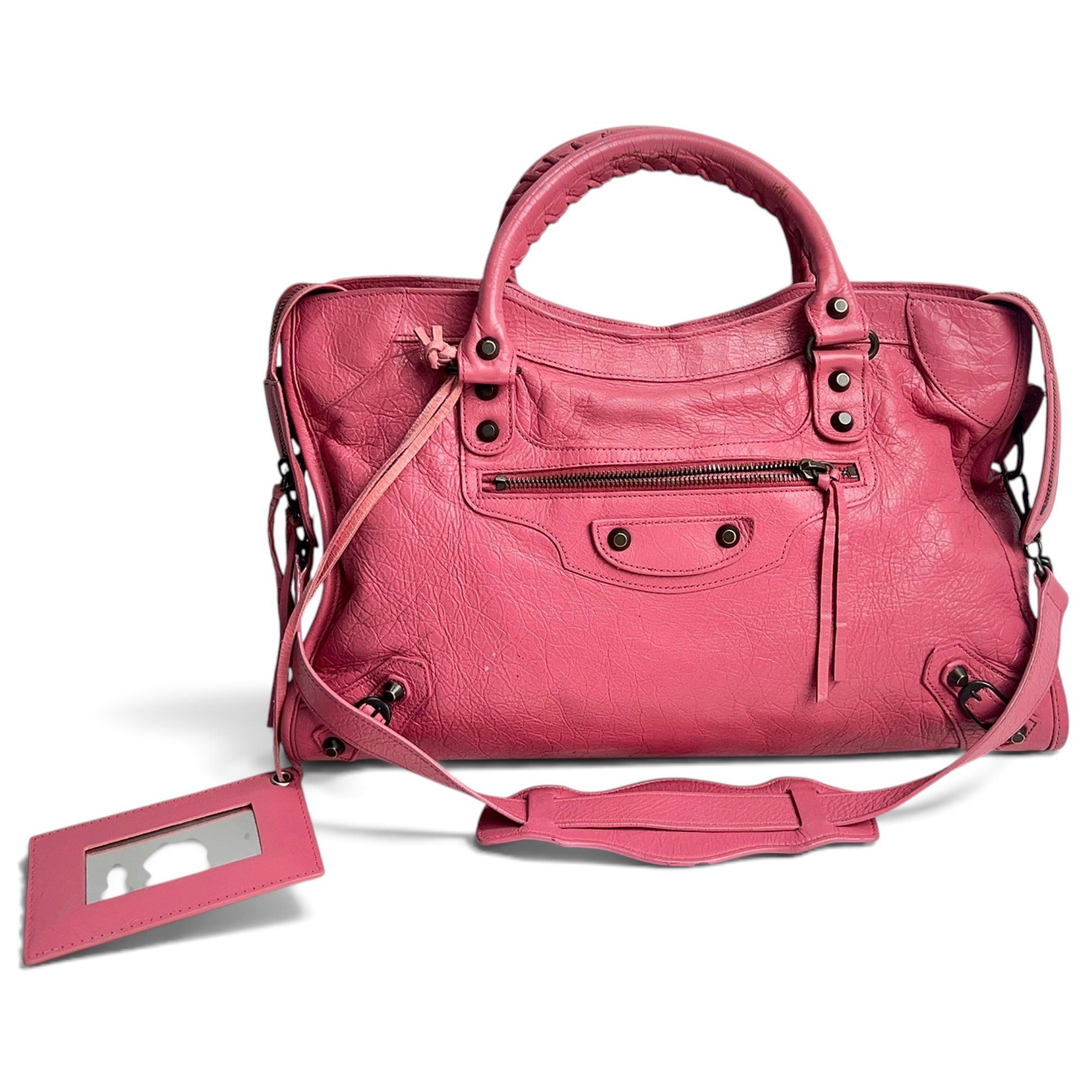City leather handbag