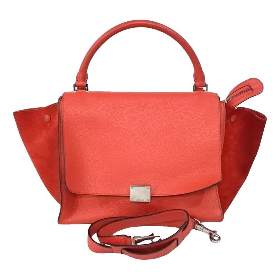 Trapèze leather handbag
