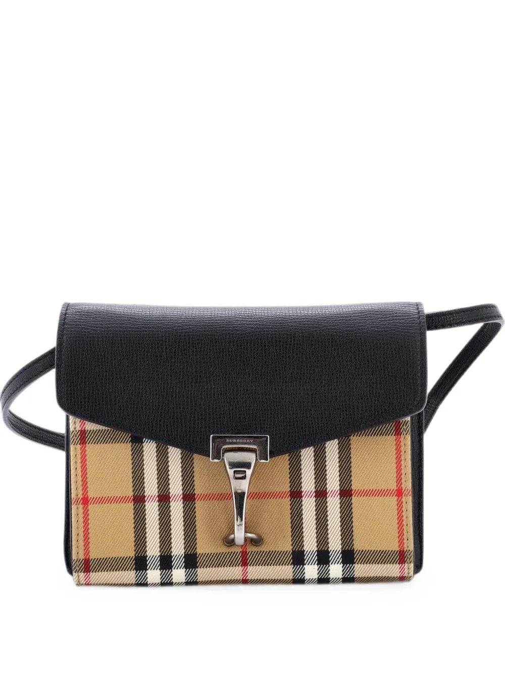 Macken Leather and Vintage Check Canvas Baby crossbody bag