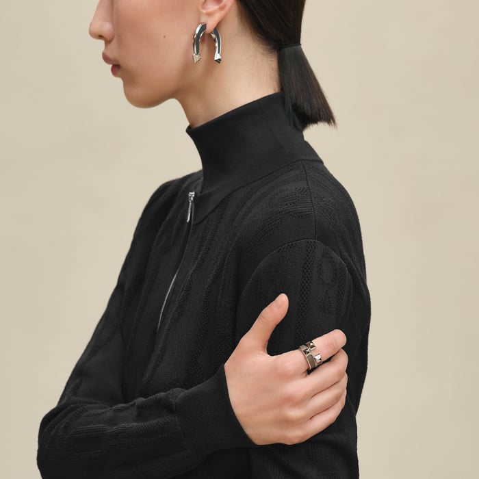 Noir "Palefroi Remix" Long-sleeve Cardigan