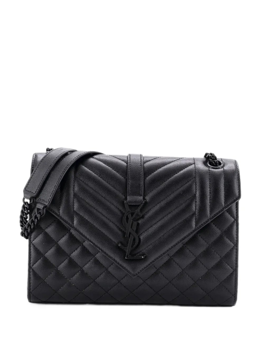 Classic Monogram Envelope Satchel Mixed Matelasse Leather Medium shoulder bag