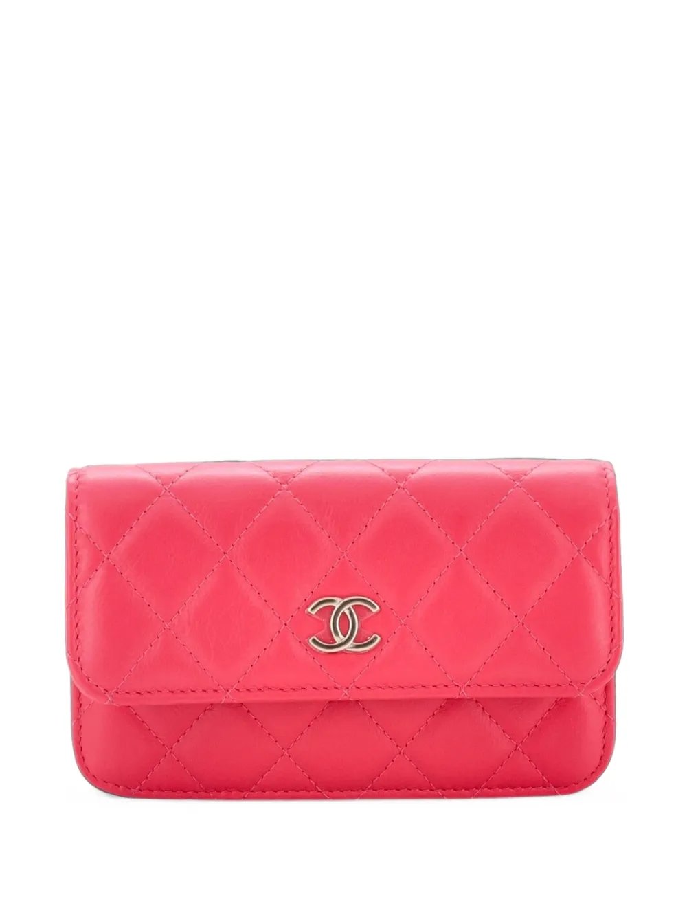 Pearl Strap CC Wallet on Chain Quilted Calfskin Mini crossbody bag