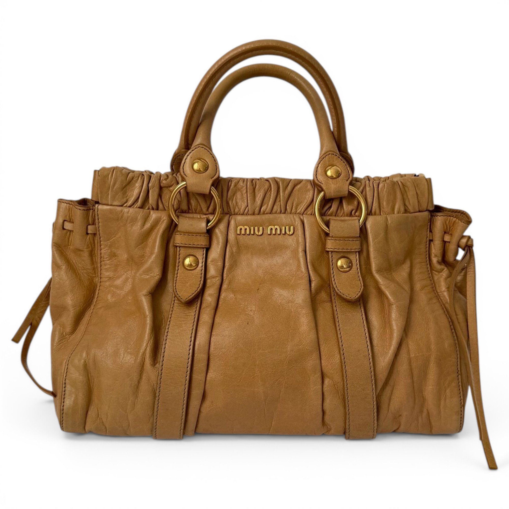 Bow bag leather handbag