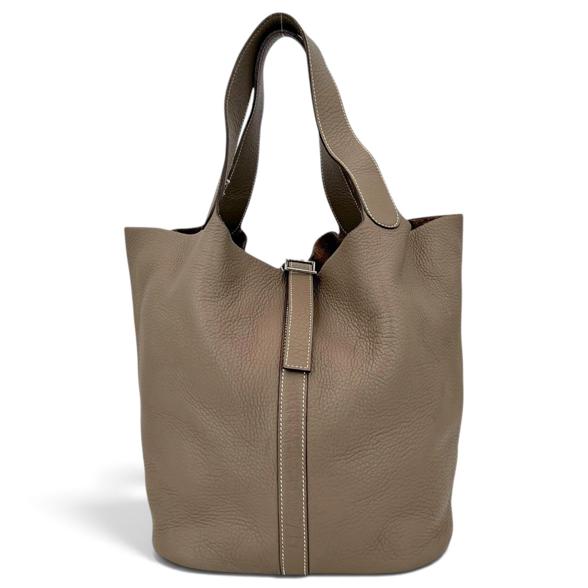 Hermes Picotin 26 Handbag Étoupe Clemence Leather