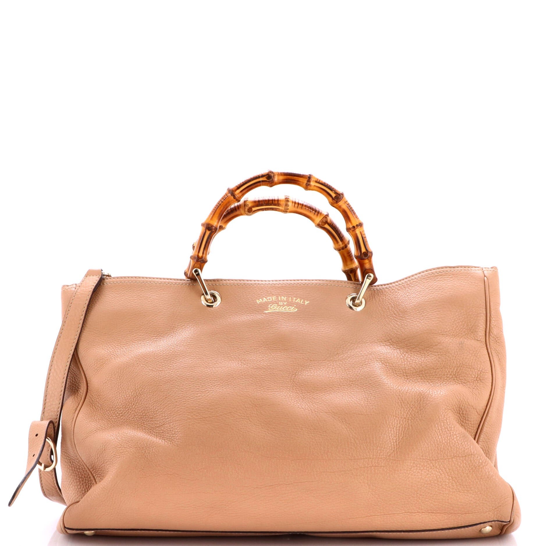 Bamboo Shopper Tote Leather Large