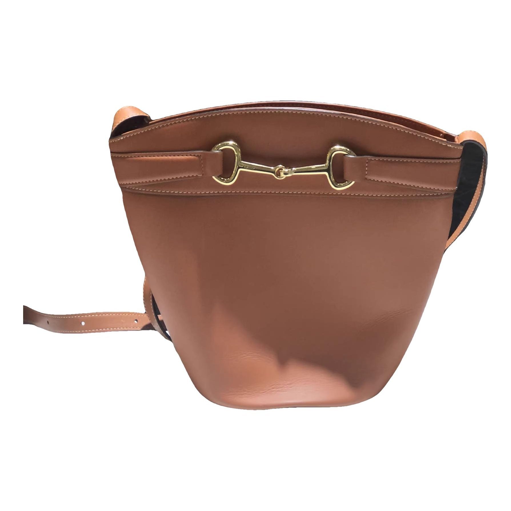 Clasp Bucket leather handbag