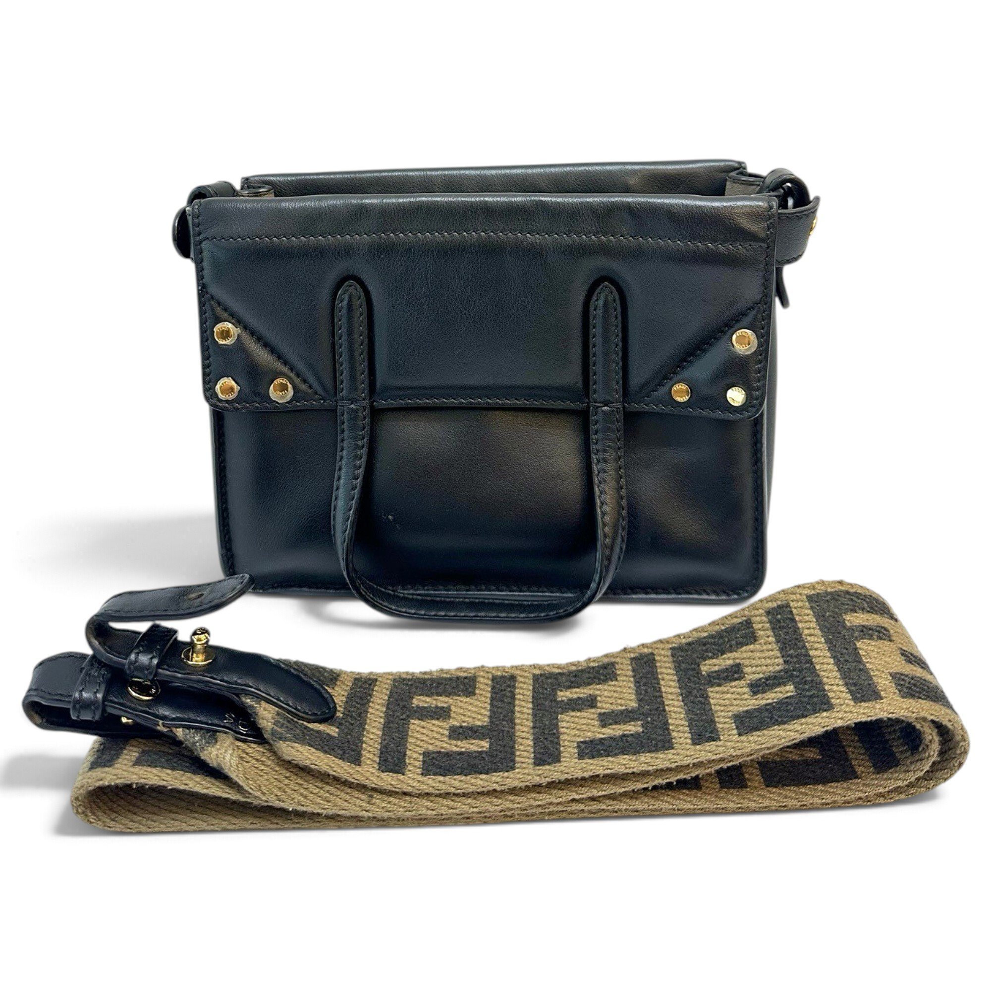 Flip leather handbag