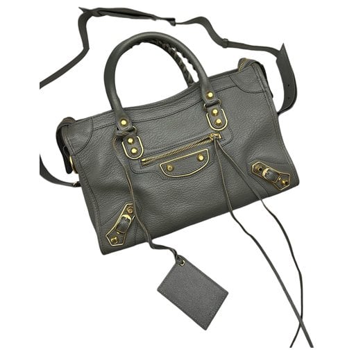 City leather handbag