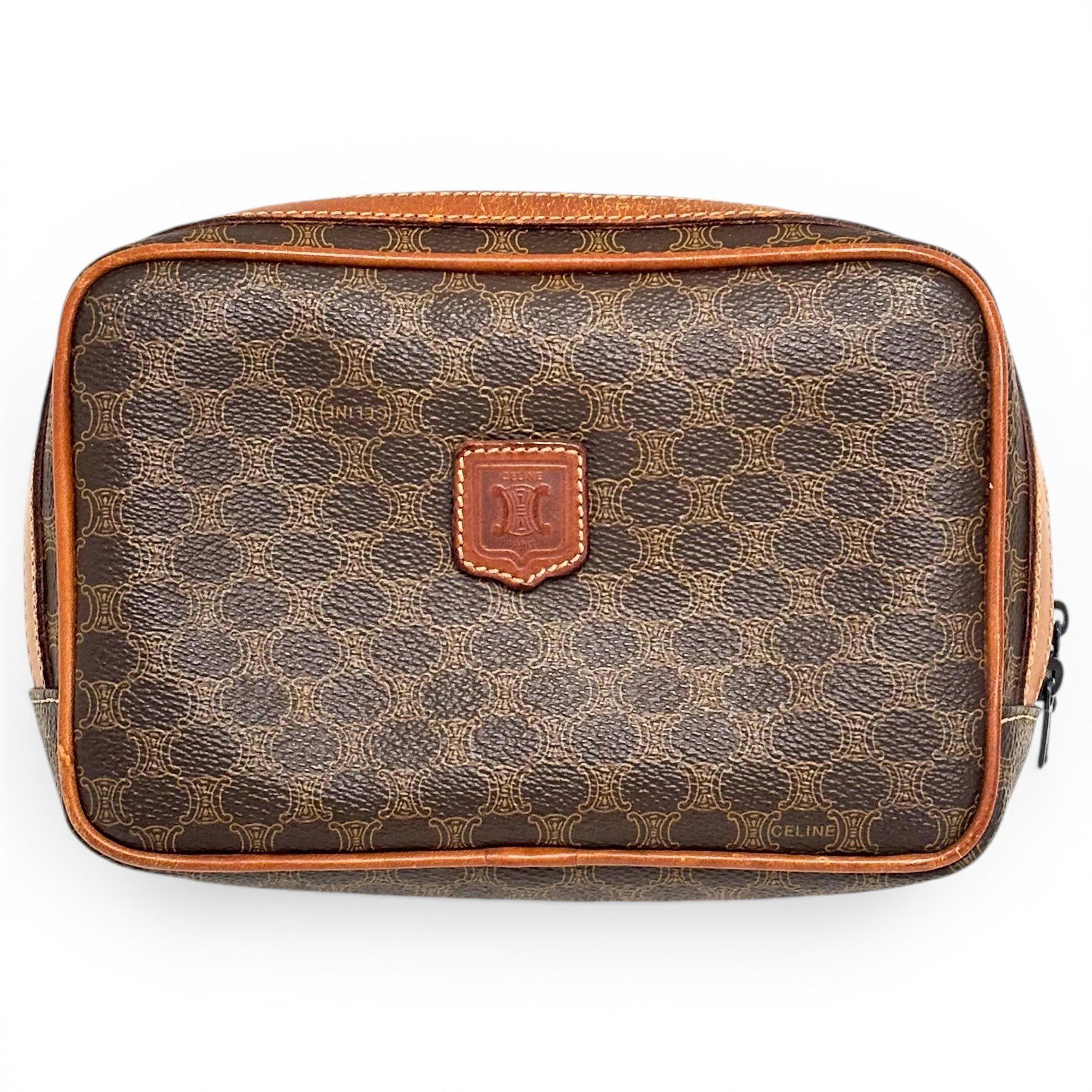 Leather clutch bag