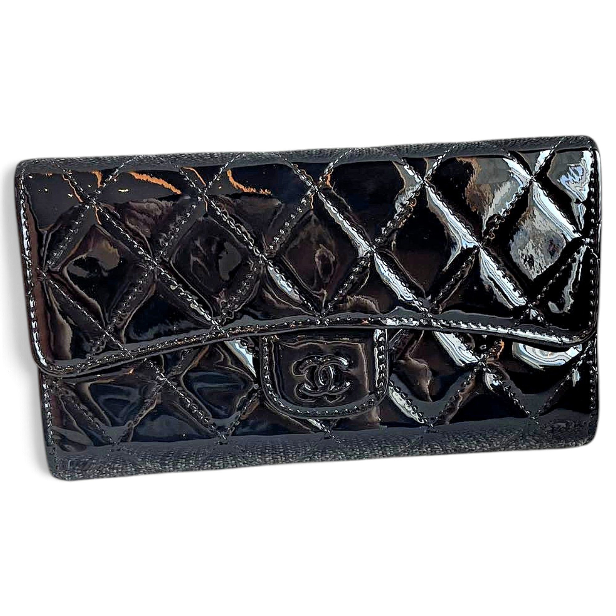Patent leather clutch bag