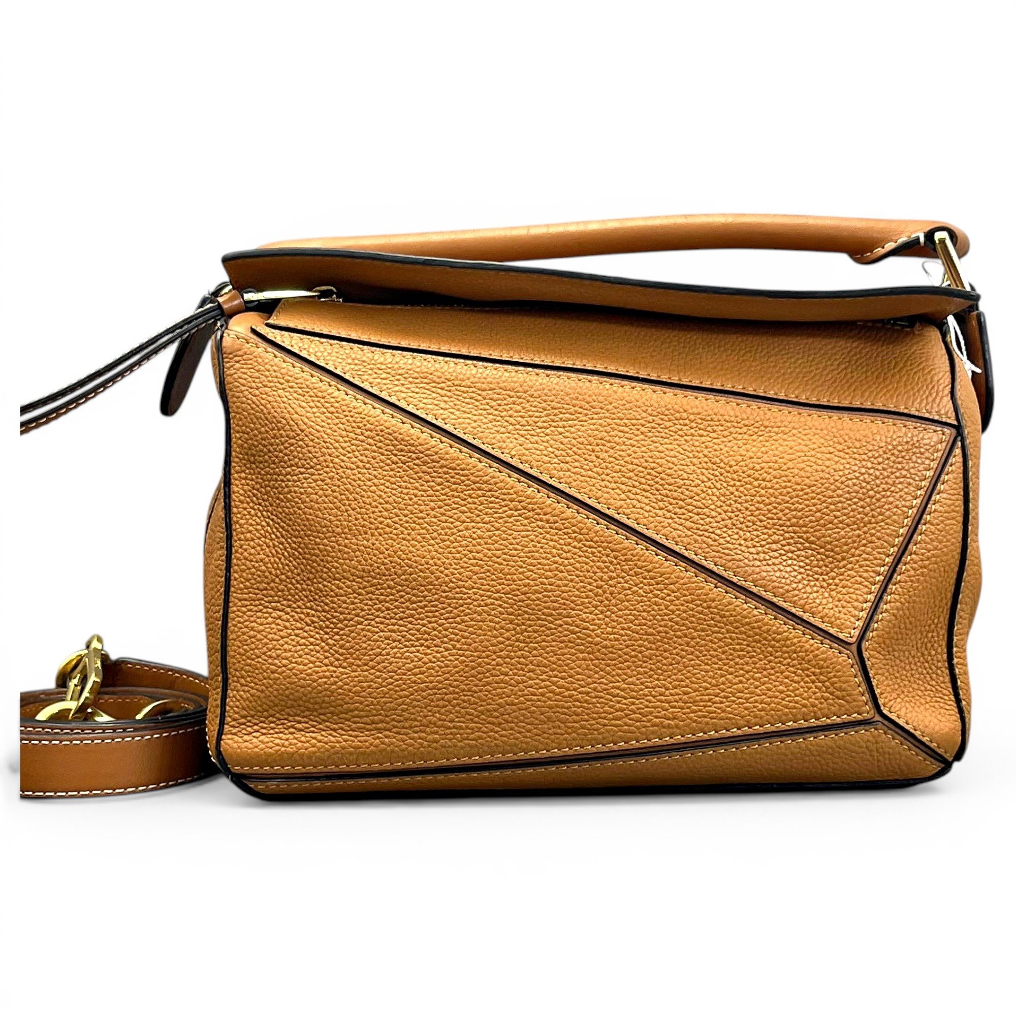 Puzzle leather handbag