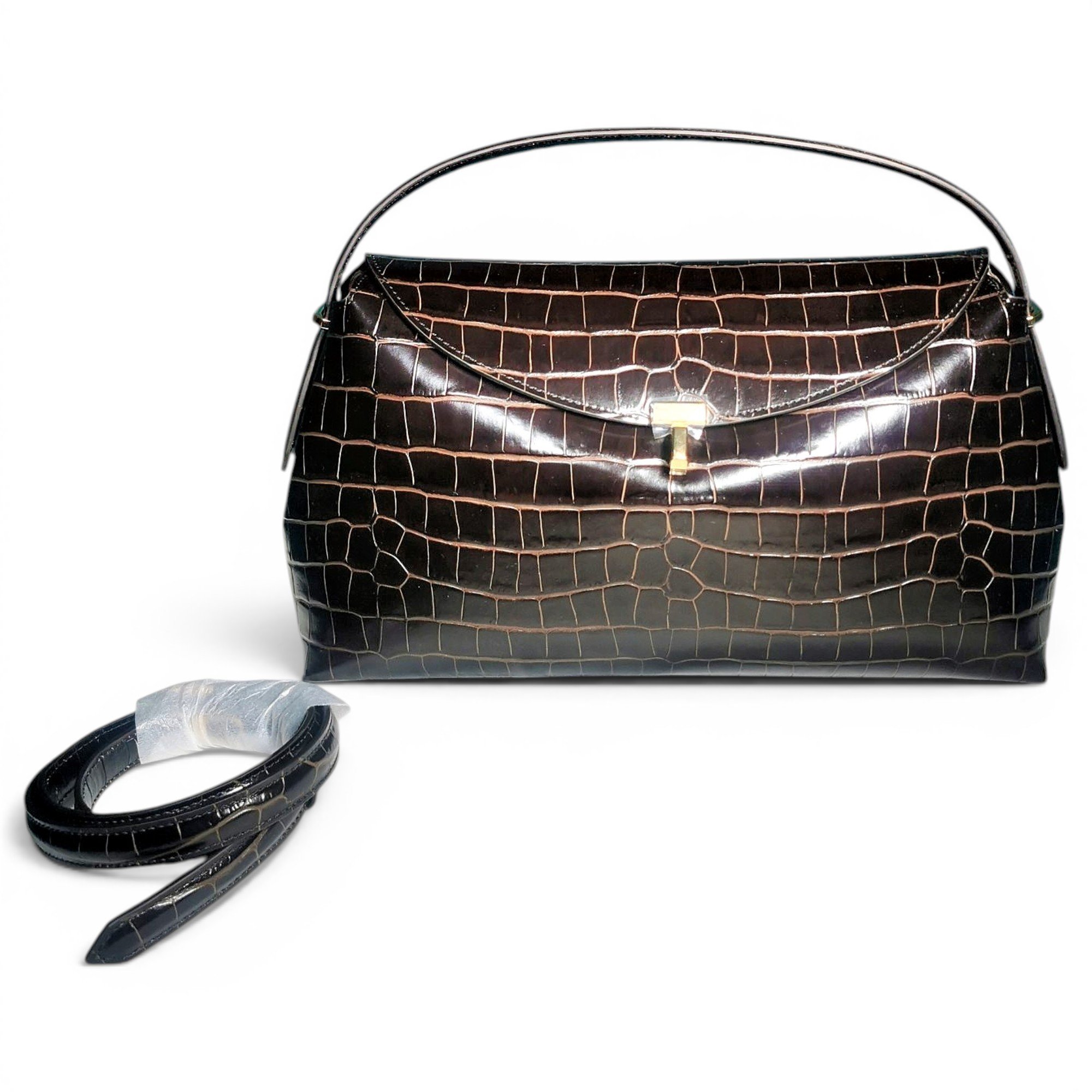 T-Lock leather handbag