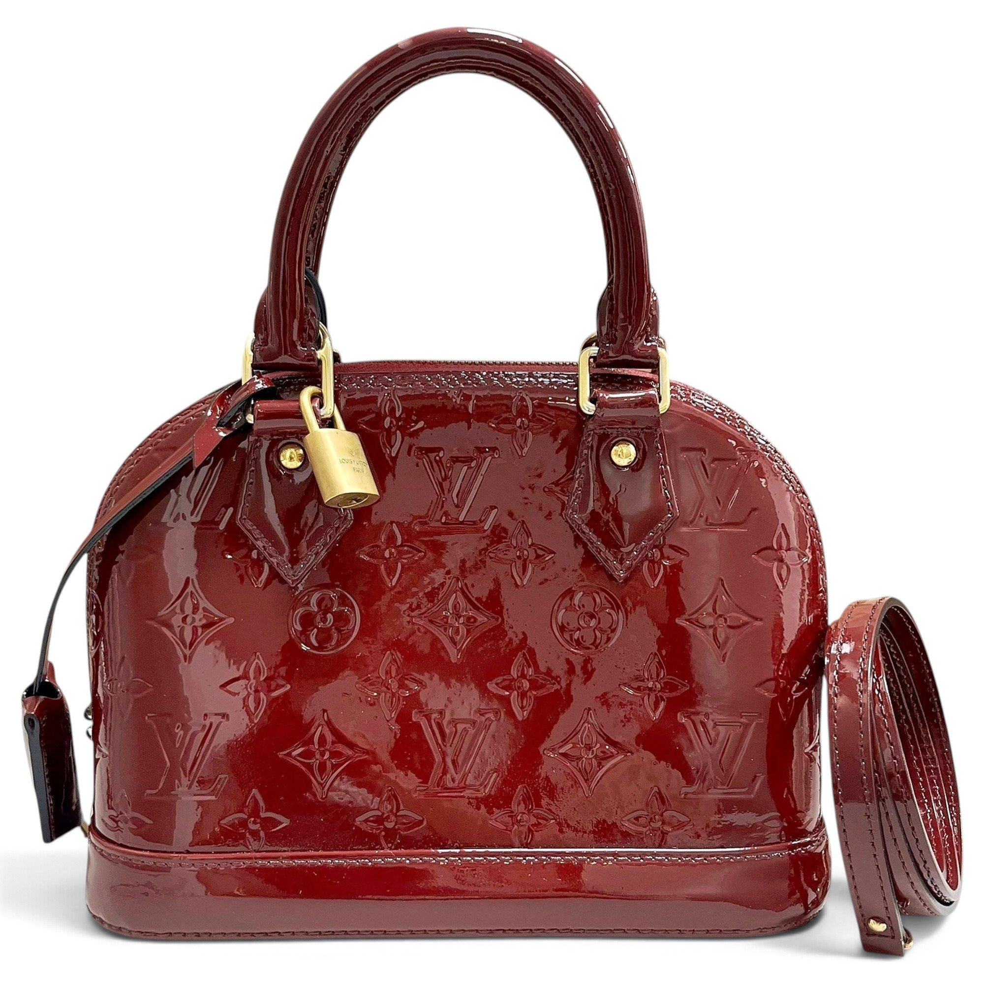 Louis Vuitton Alma BB patent leather handbag