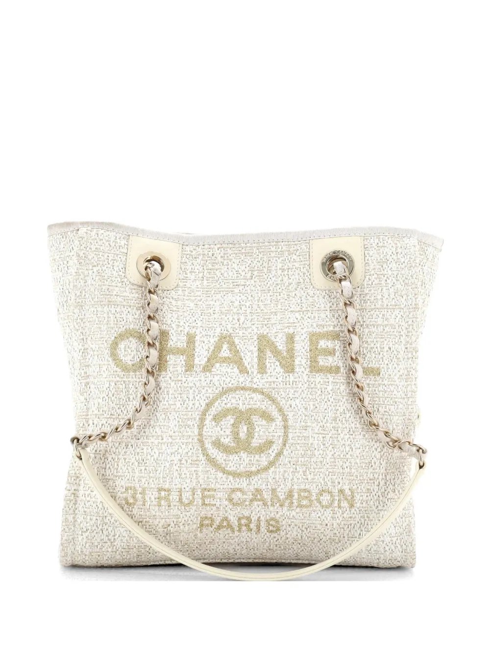 North South Deauville Tote Raffia with Glitter Detail Small shoulder bag
