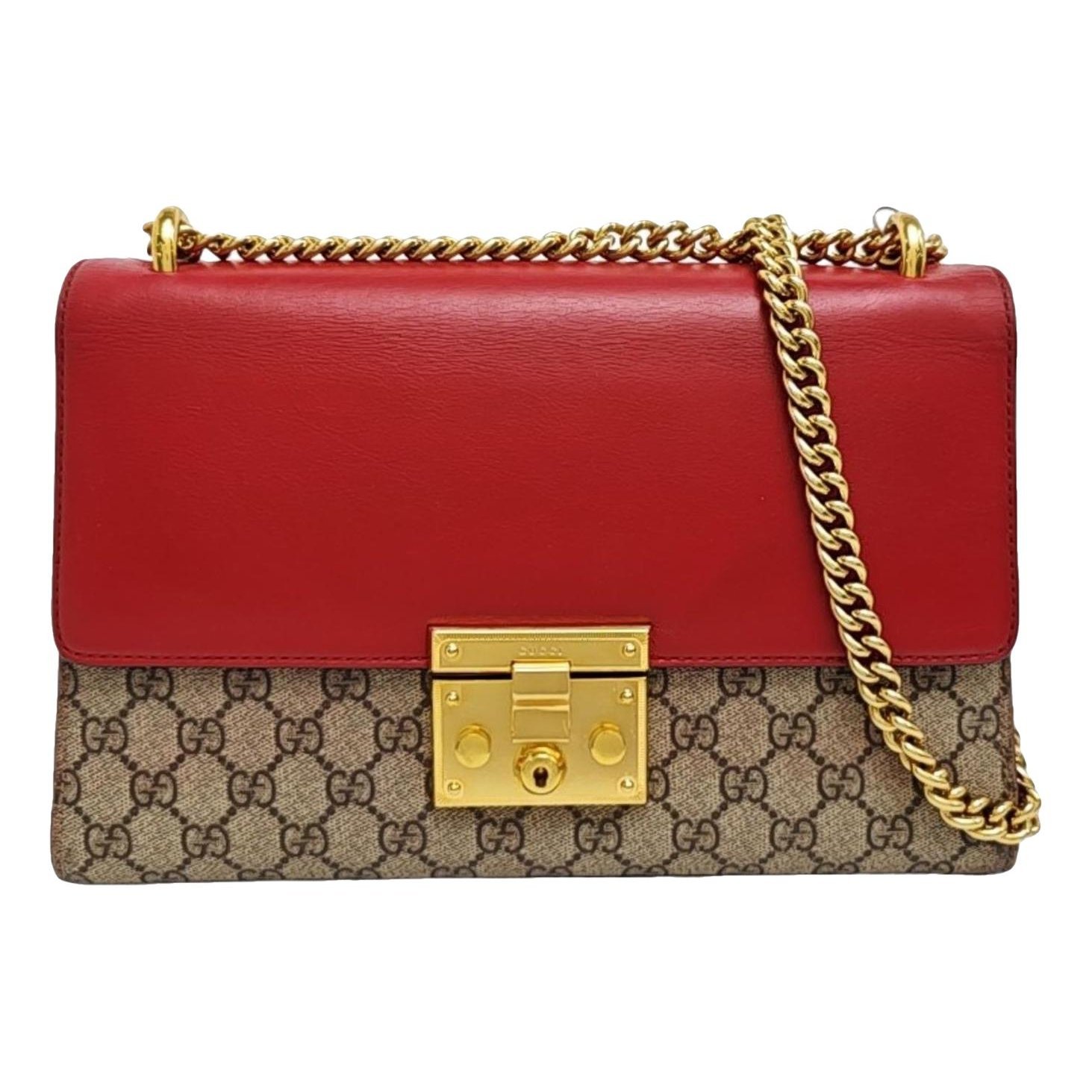 Padlock leather handbag