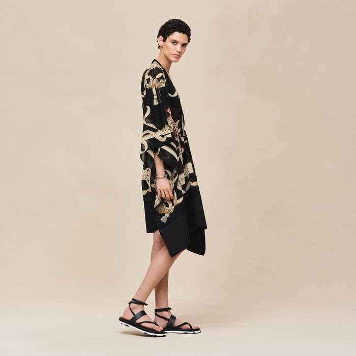 Noir "Ferronnerie Remix" Beach Caftan