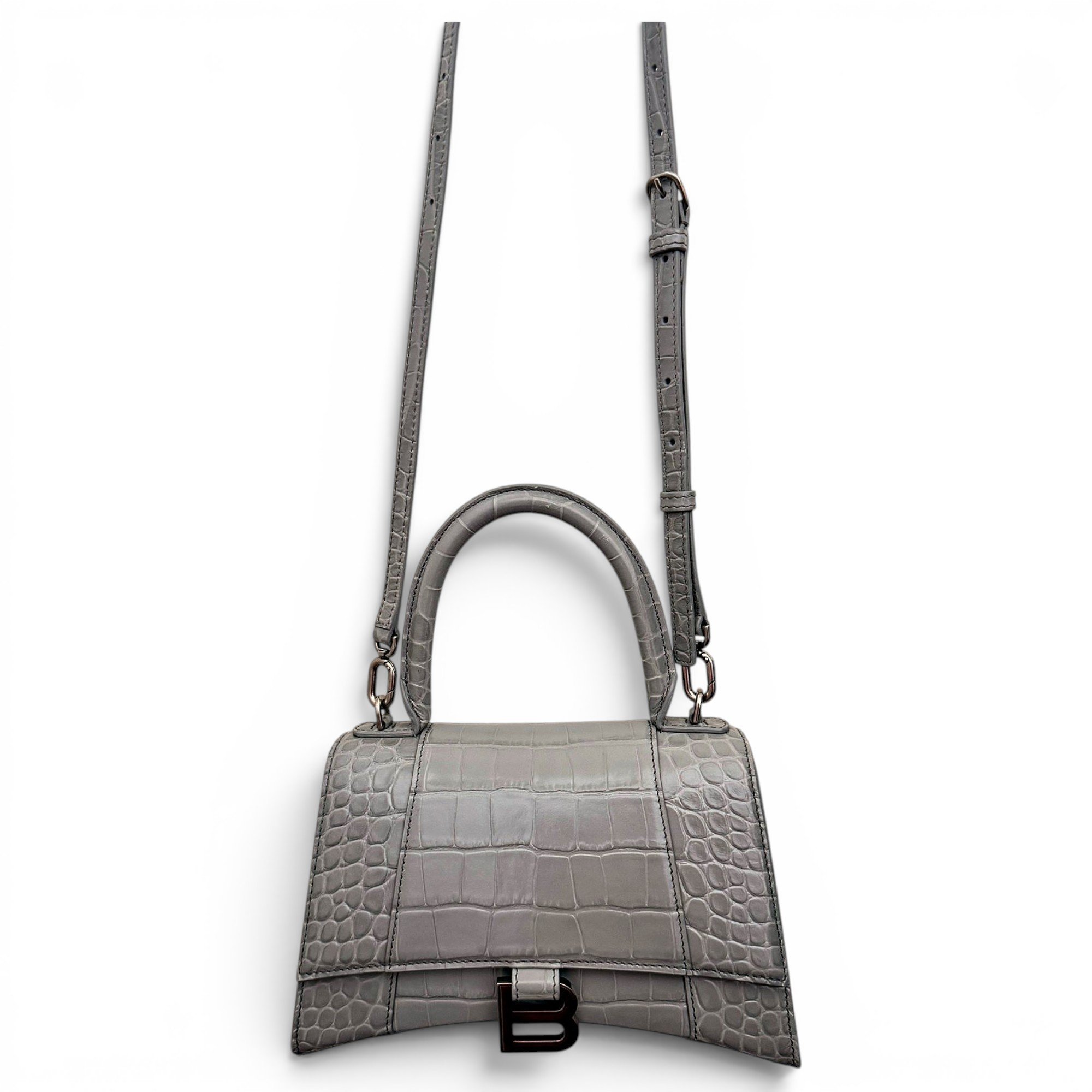 Hourglass leather crossbody bag