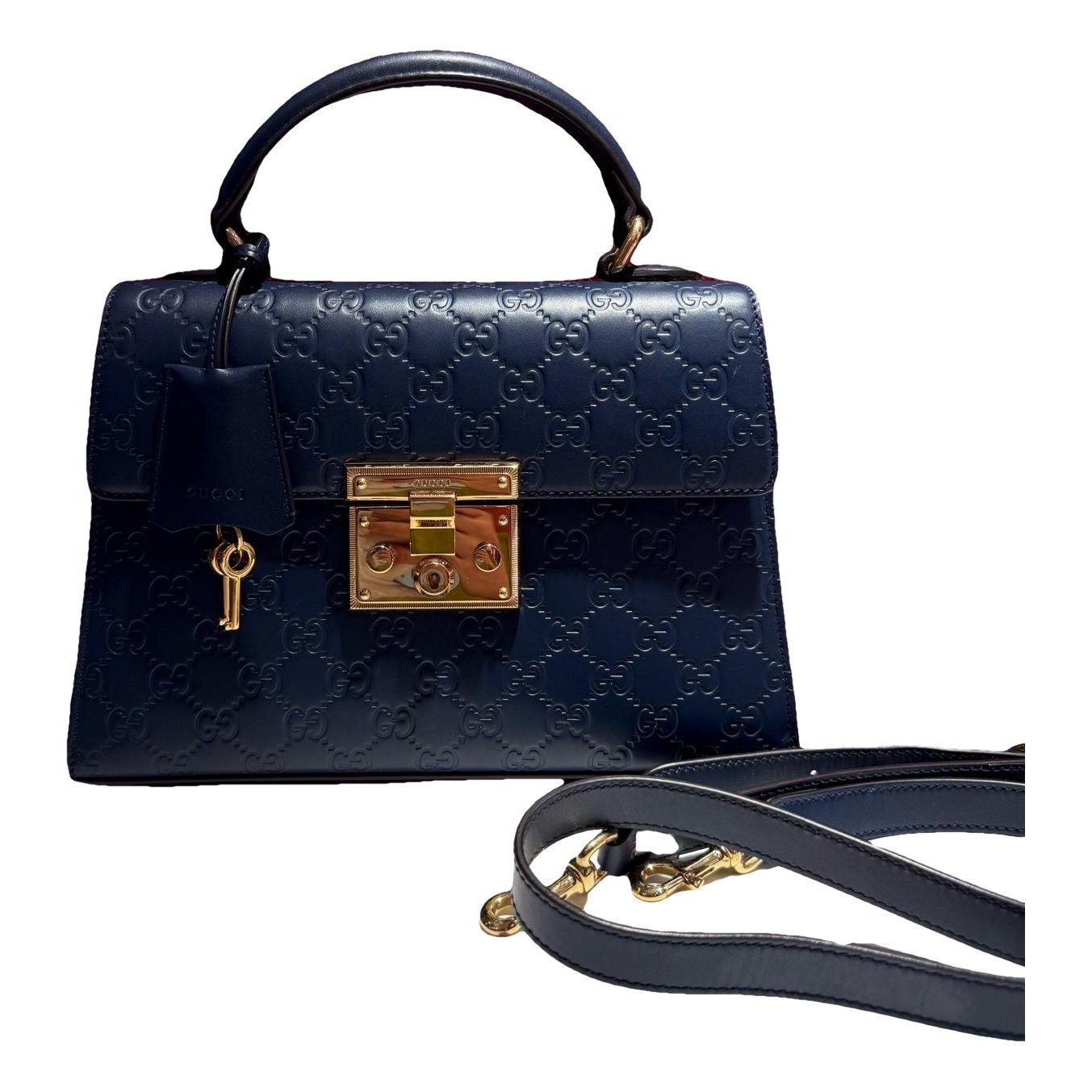 Padlock leather handbag