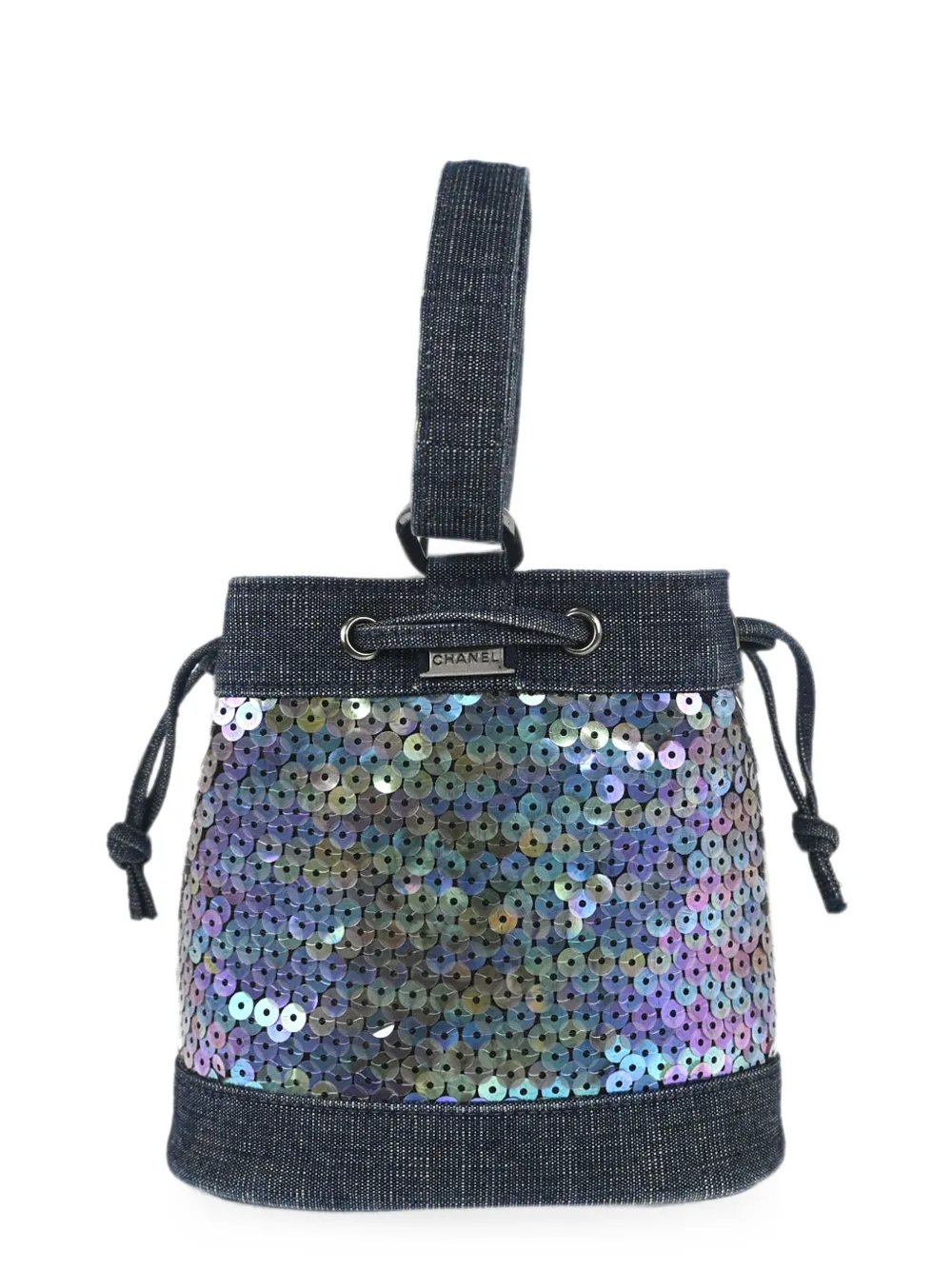 1998 sequin-embellished drawstring bucket bag