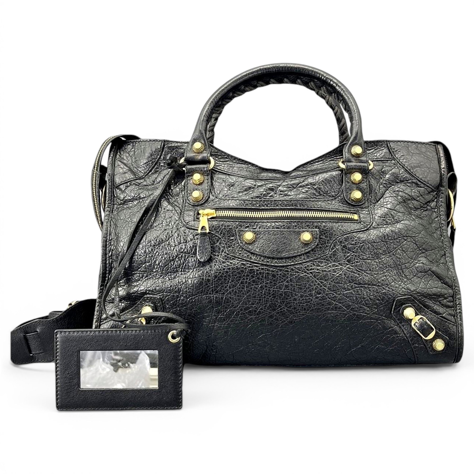 City leather handbag