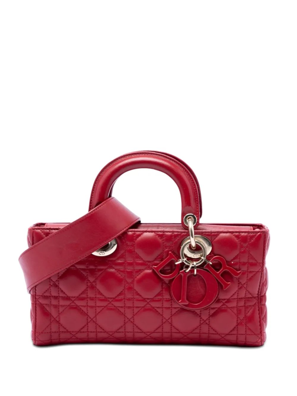 2016 Medium Lambskin Cannage Lady D Joy satchel