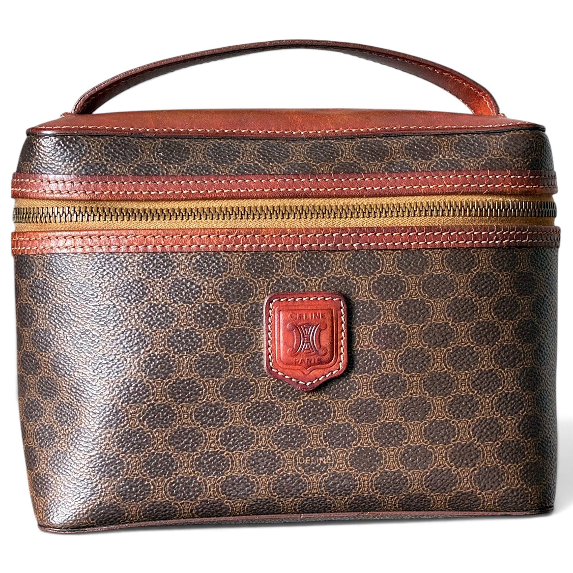 Triomphe Vintage leather clutch bag