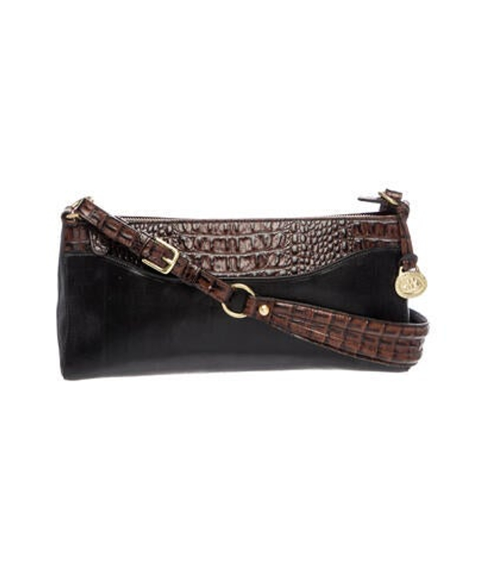 Brahmin Leather Marcy Tuscan Croc Baguette Medium