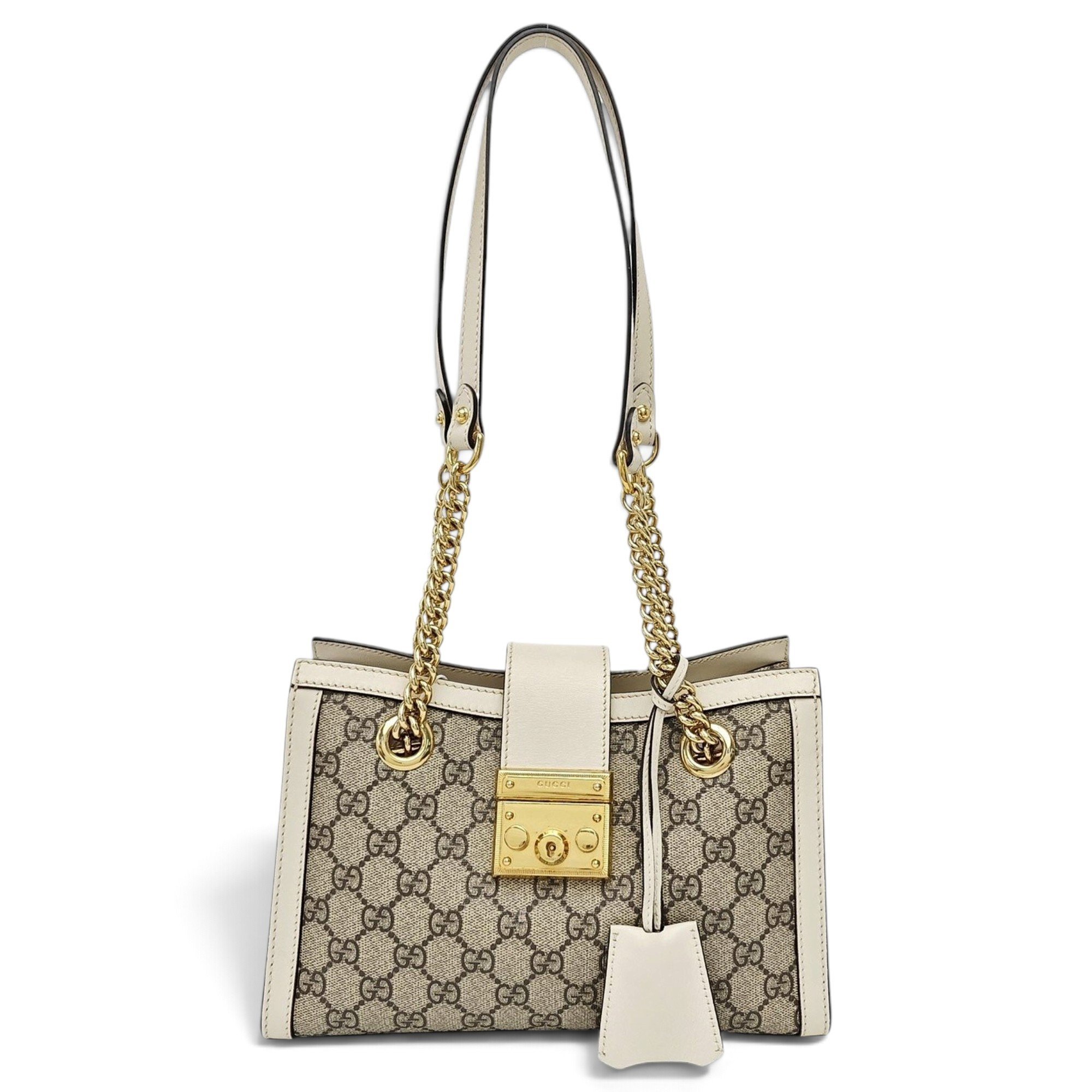 Padlock leather handbag