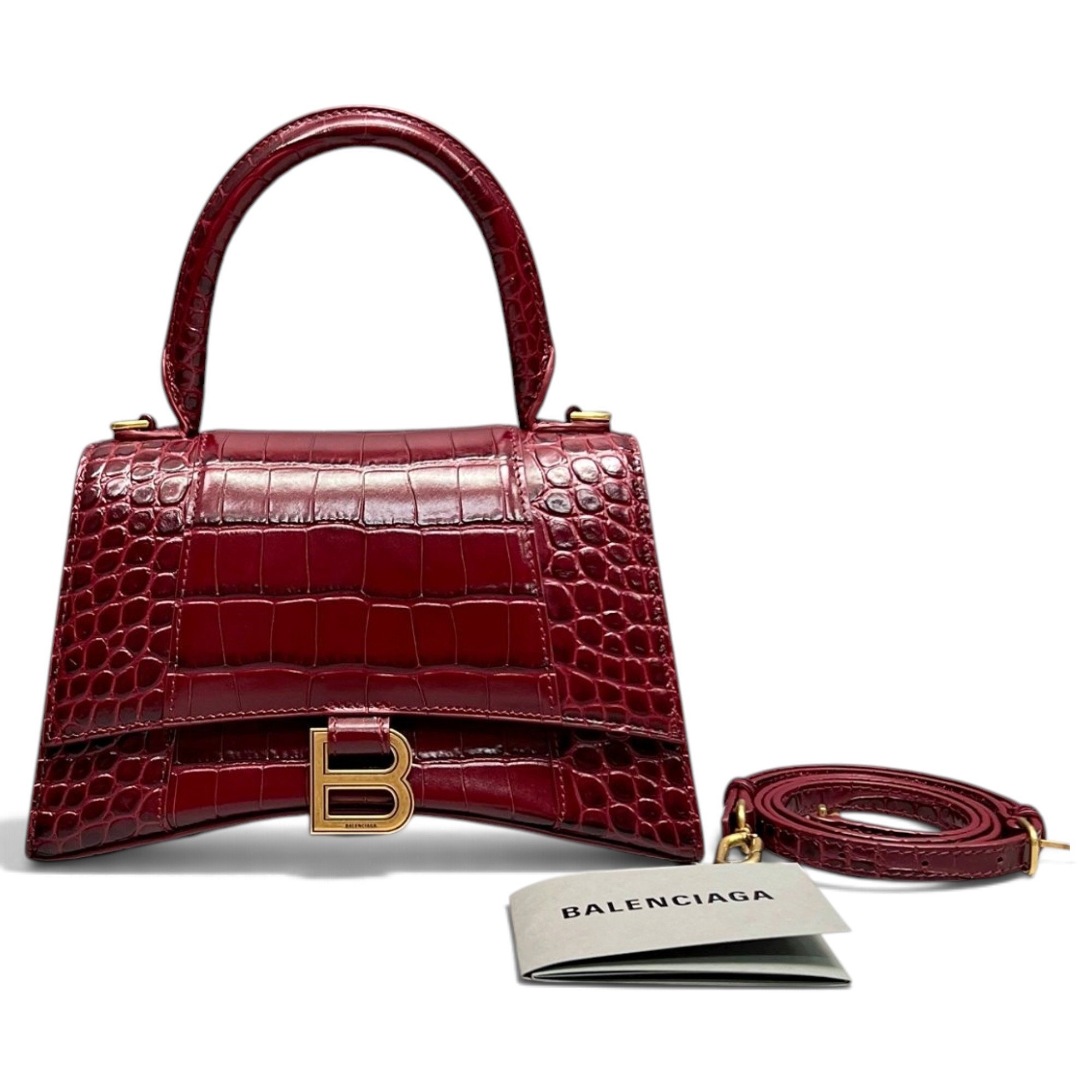 Hourglass leather handbag