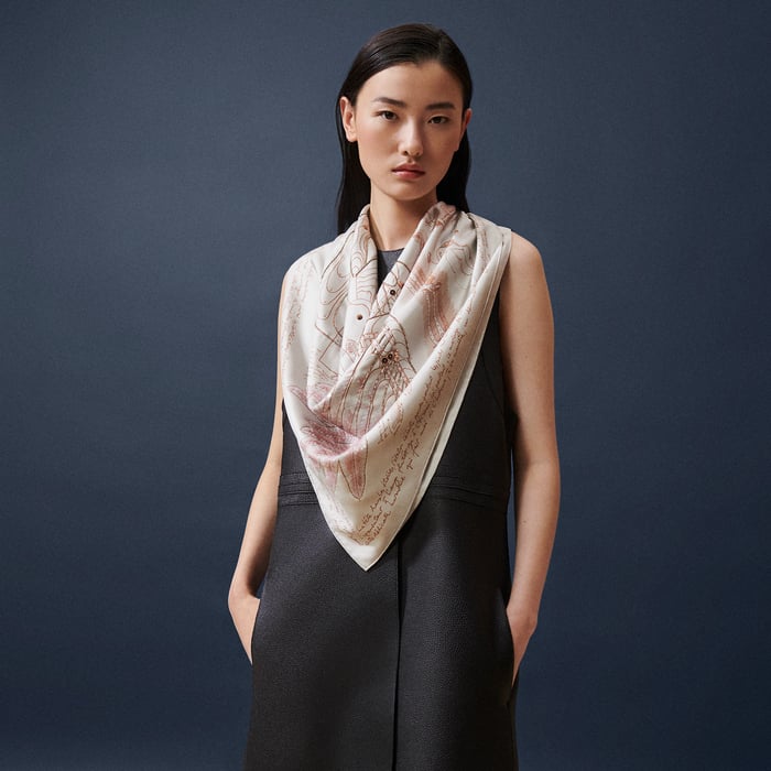 Le Pegase d'Hermès Embroidered Scarf 90