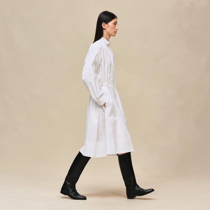 Blanc Drawstring Dress